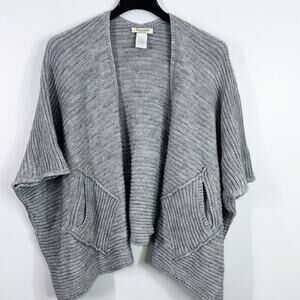 Cocogio made in Italy gray knit poncho sweater one size
